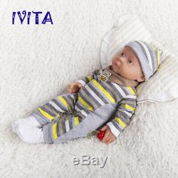 IVITA 16'' Silicone Reborn Baby GIRL Lovely Fullbody Silicone Doll 2KG