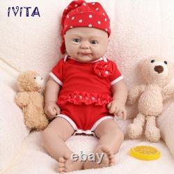 IVITA 16'' Weaky Silicone Reborn Baby Girl Cute Newborn Silicone Doll Xmas Gift