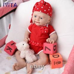 IVITA 16'' Weaky Silicone Reborn Baby Girl Cute Newborn Silicone Doll Xmas Gift