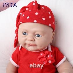 IVITA 16'' Weaky Silicone Reborn Baby Girl Cute Newborn Silicone Doll Xmas Gift