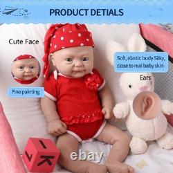 IVITA 16'' Weaky Silicone Reborn Baby Girl Cute Newborn Silicone Doll Xmas Gift