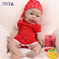 IVITA 17 Lifelike Girl Newborn Reborn Baby Full Body Silicone Doll Xmas Gifts