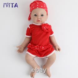 IVITA 17 Lifelike Girl Newborn Reborn Baby Full Body Silicone Doll Xmas Gifts