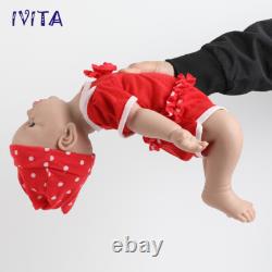 IVITA 17 Lifelike Girl Newborn Reborn Baby Full Body Silicone Doll Xmas Gifts