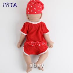 IVITA 17 Lifelike Girl Newborn Reborn Baby Full Body Silicone Doll Xmas Gifts