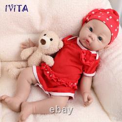 IVITA 17 Lifelike Girl Newborn Reborn Baby Full Body Silicone Doll Xmas Gifts