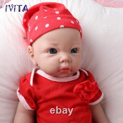 IVITA 17 Lifelike Girl Newborn Reborn Baby Full Body Silicone Doll Xmas Gifts