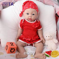 IVITA 17 Lifelike Girl Newborn Reborn Baby Full Body Silicone Doll Xmas Gifts