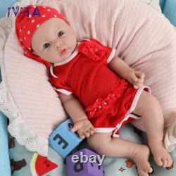 IVITA 17 Lifelike Girl Newborn Reborn Baby Full Body Silicone Doll Xmas Gifts