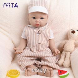IVITA 17Lifelike Boy Baby Full Silicone Reborn Baby Doll Xmas Gifts