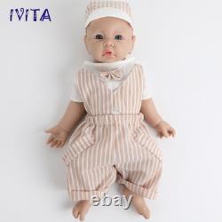 IVITA 17Lifelike Boy Baby Full Silicone Reborn Baby Doll Xmas Gifts