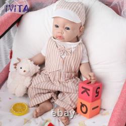 IVITA 17Lifelike Boy Baby Full Silicone Reborn Baby Doll Xmas Gifts