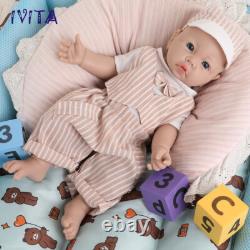 IVITA 17Lifelike Boy Baby Full Silicone Reborn Baby Doll Xmas Gifts