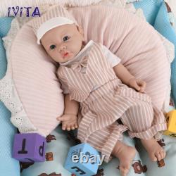 IVITA 17Lifelike Boy Baby Full Silicone Reborn Baby Doll Xmas Gifts