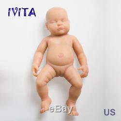 IVITA 18.5'' Eyes Closed Silicone Reborn Baby Girl Infrant Baby Doll 3700g