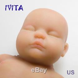 IVITA 47cm Eyes Closed 3,7kg Silicone Reborn Baby Girl Newborn Baby Puppen Doll 