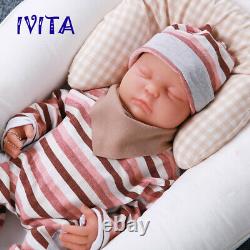 IVITA 18.5'' Full Body Silicone Reborn Doll Eyes Closed Sleeping Baby Boy Xmas