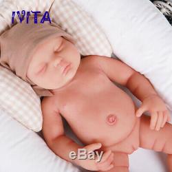 IVITA 18.5'' Soft Silicone Reborn Doll Lifelike Eyes Closed Baby Girl 3700g Toy