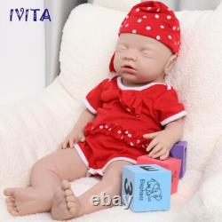 IVITA 18'' Asleep Silicone Newborn Baby Girl Floppy Silicone Reborn Doll
