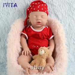 IVITA 18'' Asleep Silicone Newborn Baby Girl Floppy Silicone Reborn Doll