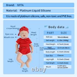 IVITA 18'' Asleep Silicone Newborn Baby Girl Floppy Silicone Reborn Doll