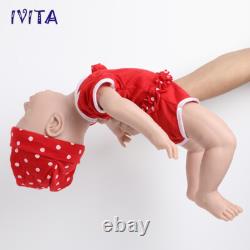 IVITA 18'' Asleep Silicone Newborn Baby Girl Floppy Silicone Reborn Doll
