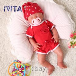 IVITA 18'' Asleep Silicone Newborn Baby Girl Floppy Silicone Reborn Doll