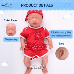IVITA 18'' Asleep Silicone Newborn Baby Girl Floppy Silicone Reborn Doll