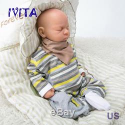 IVITA 18'' Eyes Closed Silicone Reborn Baby GIRL Sleeping Doll 3.2KG