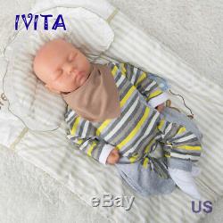 IVITA 18'' Eyes Closed Silicone Reborn Baby GIRL Sleeping Doll 3.2KG