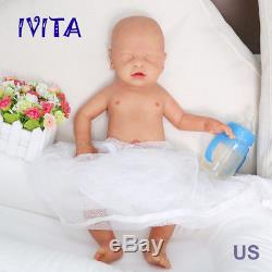 IVITA 18'' Eyes-closed Baby Doll BOY Full Body Soft Sleeping Silicone Baby