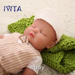 IVITA 18 Full Body Filled Soft Silicone Closed Eyes Doll Newborn Baby Boy Toy