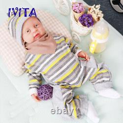 IVITA 18'' Full Body Silicone Reborn Dolls Baby Boy Take Pacifier Xmas Gift Toy