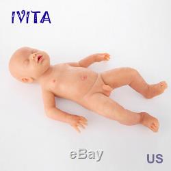 IVITA 18'' Full Body Soft Silicone Baby Eyes-closed BOY Lifelike Reborn Doll