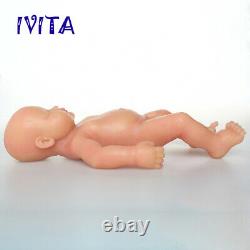 IVITA 18'' Full Body Waterproof Silicone Reborn Doll Eyes Closed Baby Boy 3700g