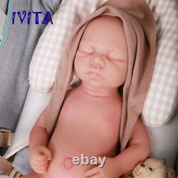 IVITA 18'' Handmade Eyes Closed Silicone Reborn Doll Baby Girl Toy Gift 3200g