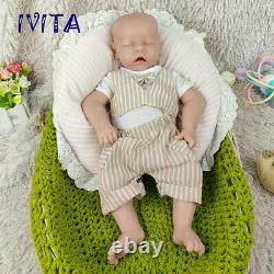 IVITA 18'' Silicone Reborn Baby Eyes Closed Sleeping Boy Doll Can Take Pacifier