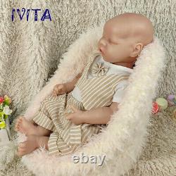 IVITA 18'' Silicone Reborn Baby Eyes Closed Sleeping Boy Doll Can Take Pacifier