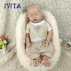 IVITA 18'' Silicone Reborn Baby Eyes Closed Sleeping Boy Doll Can Take Pacifier