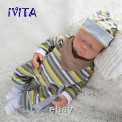 IVITA 18'' Sleeping Infant Silicone Reborn Baby Doll Eyes Closed Girl Baby