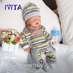 IVITA 18'' Sleeping Silicone Reborn Doll Newborn Baby Boy 3100g Toy Xmas Gift