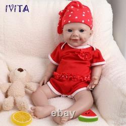 IVITA 18 inch Silicone Reborn Baby Girl Doll Vivid Full Silicone Baby Doll
