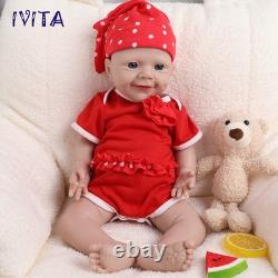 IVITA 18 inch Silicone Reborn Baby Girl Doll Vivid Full Silicone Baby Doll