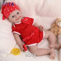 IVITA 18 inch Silicone Reborn Baby Girl Doll Vivid Full Silicone Baby Doll