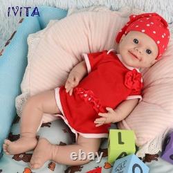 IVITA 18 inch Silicone Reborn Baby Girl Doll Vivid Full Silicone Baby Doll