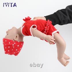 IVITA 18 inch Silicone Reborn Baby Girl Doll Vivid Full Silicone Baby Doll