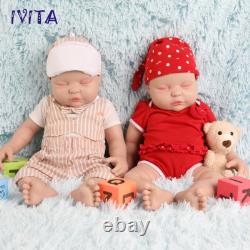 IVITA 18Sleeping Boy or Girl Doll Reborn Baby Full Body Silicone Toddler Toy