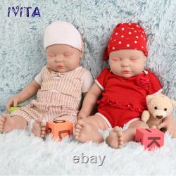 IVITA 18Sleeping Boy or Girl Doll Reborn Baby Full Body Silicone Toddler Toy