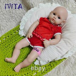 IVITA 18inch Reborn Baby Girl Doll Newborn Baby Floppy Silicone Dolls