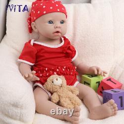 IVITA 19''Blue Eyes Baby Full Silicone Girl Doll Lifelike Reborn Baby Prematur